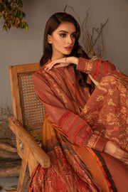 Sobia Nazir Embroidered Cross Slub Unstitched 3Pc Suit AW23-5A