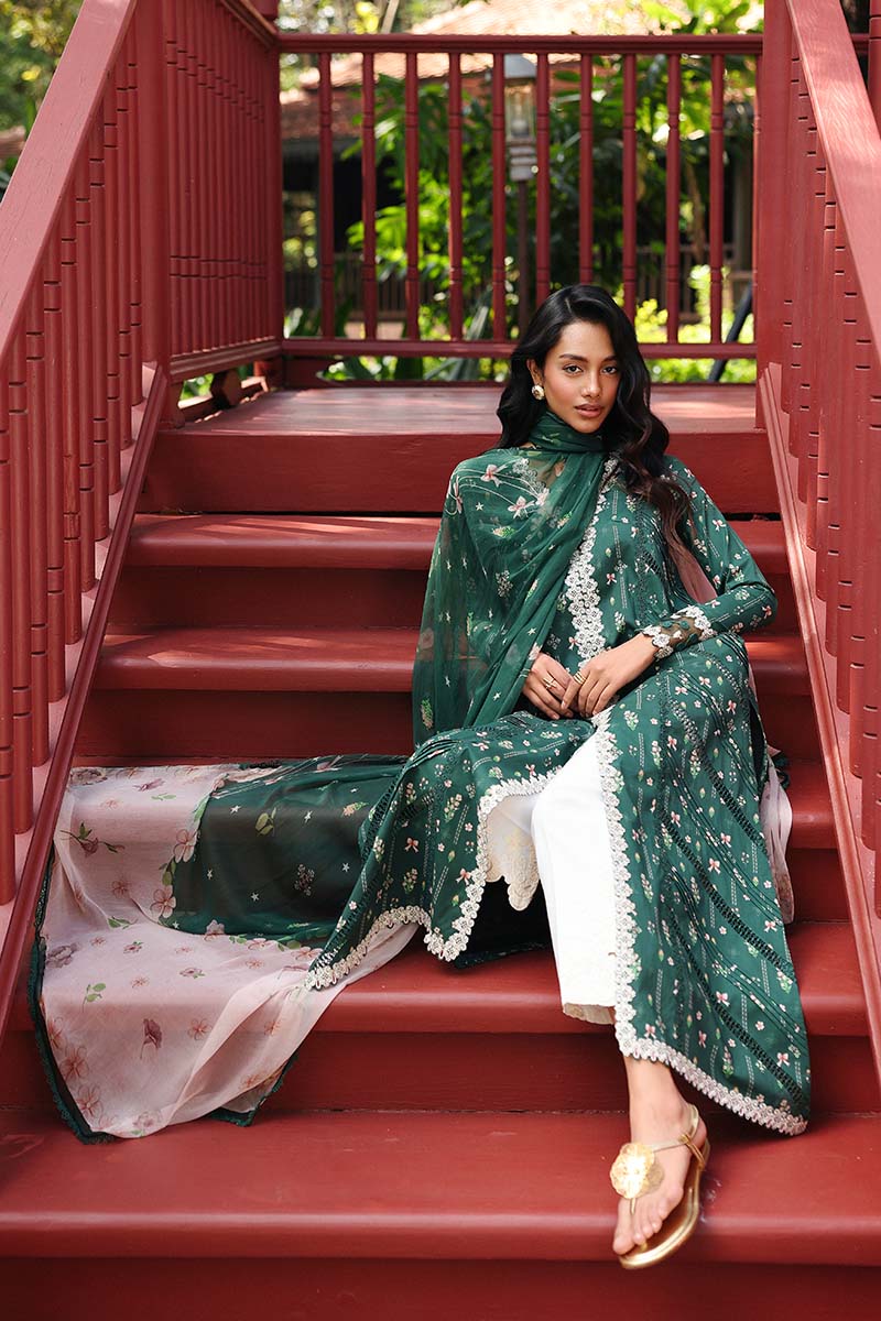 Qalamkar QPrints Embroidered Lawn Unstitched 3Pc Suit AX-09B GREER