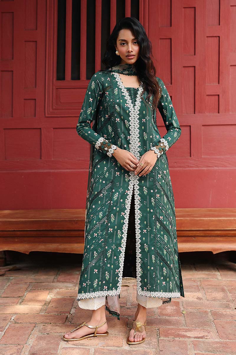 Qalamkar QPrints Embroidered Lawn Unstitched 3Pc Suit AX-09B GREER