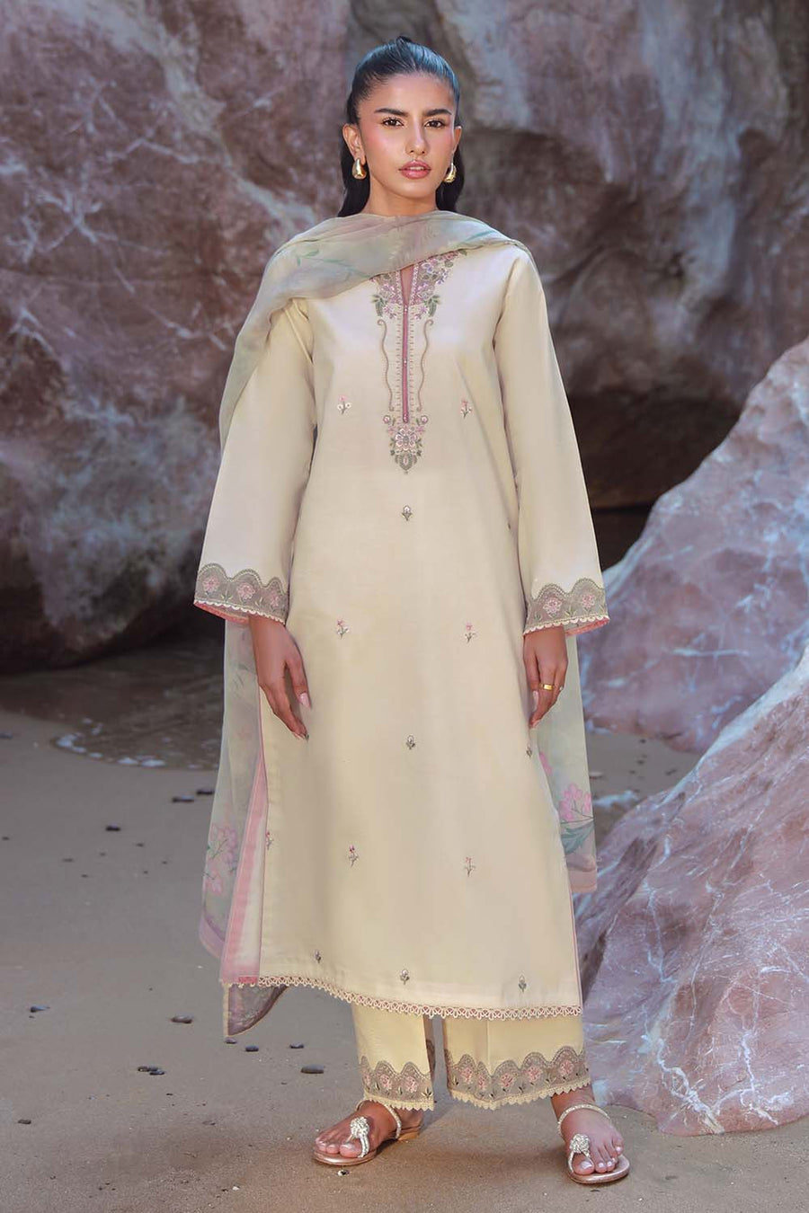 Seran Afsanah Embroidered Lawn Unstitched 3Pc Suit D-14 AYLIN