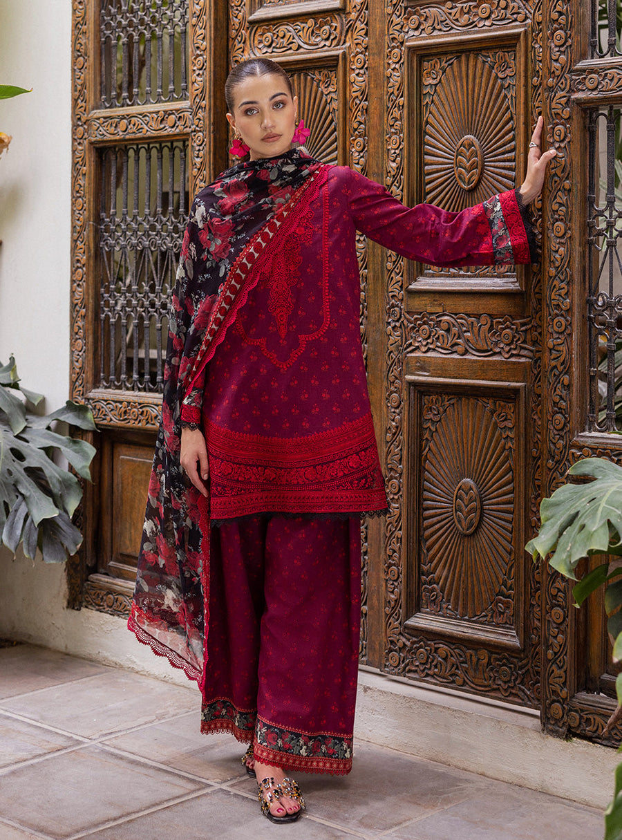 Zainab Chottani Tahra Embroidered Lawn Unstitched 3Pc Suit D-02 AYRA