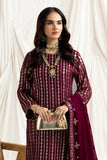 AF-DUA-3017-Aysal Magenta Embroidered Chiffon