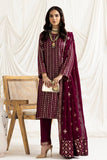 AF-DUA-3017-Aysal Magenta Embroidered Chiffon