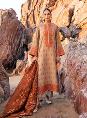 Zainab Chottani Embroidered Herringbone Unstitched 3Pc Suit D-06 Azal
