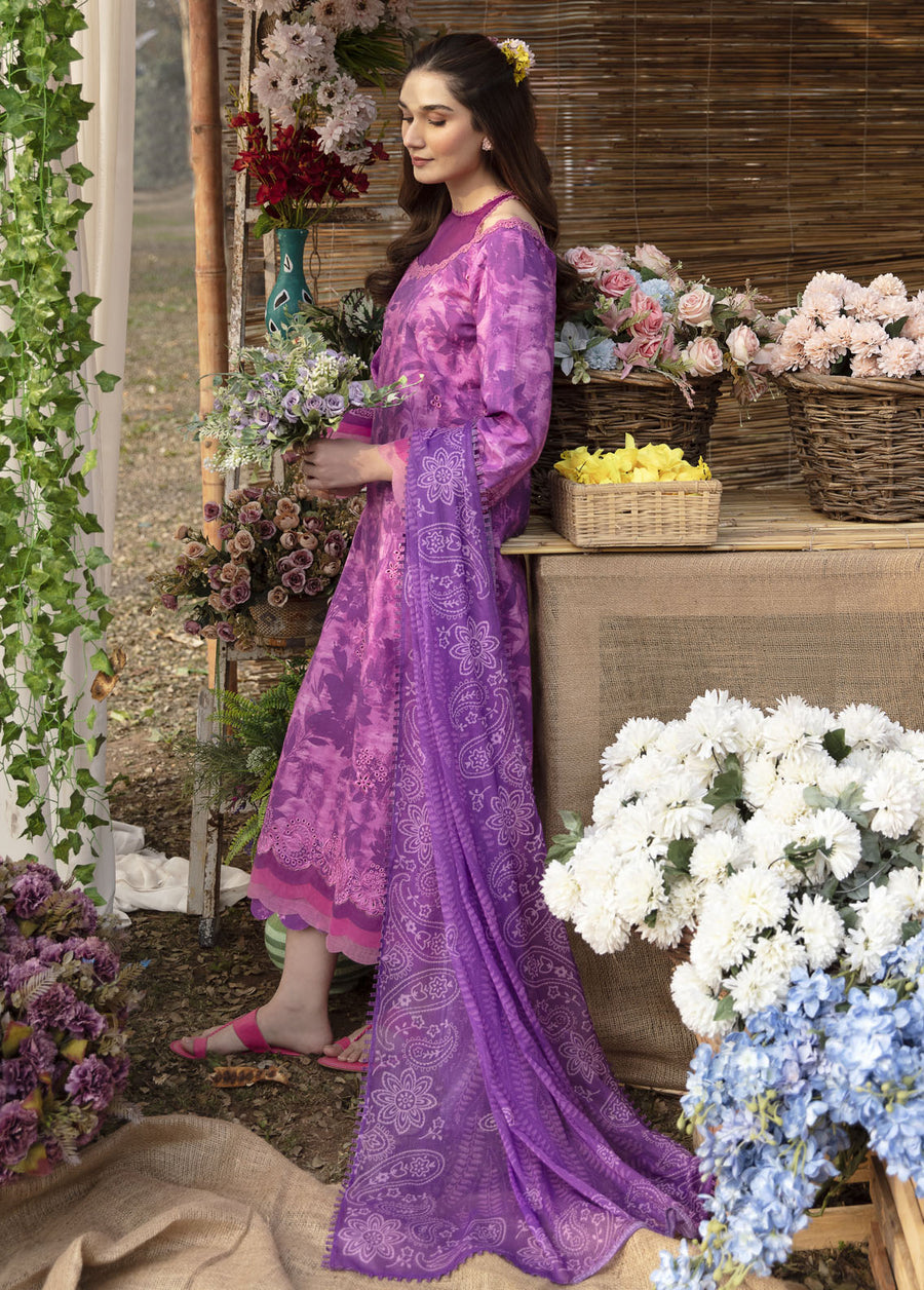 Ayzel Summer Dream Unstitched Lawn 3Pc Suit AZL-V1-04 Fuchsia