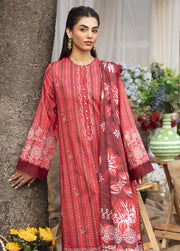 Ayzel Summer Dream Unstitched Lawn 3Pc Suit AZL-V1-05 Cardinal