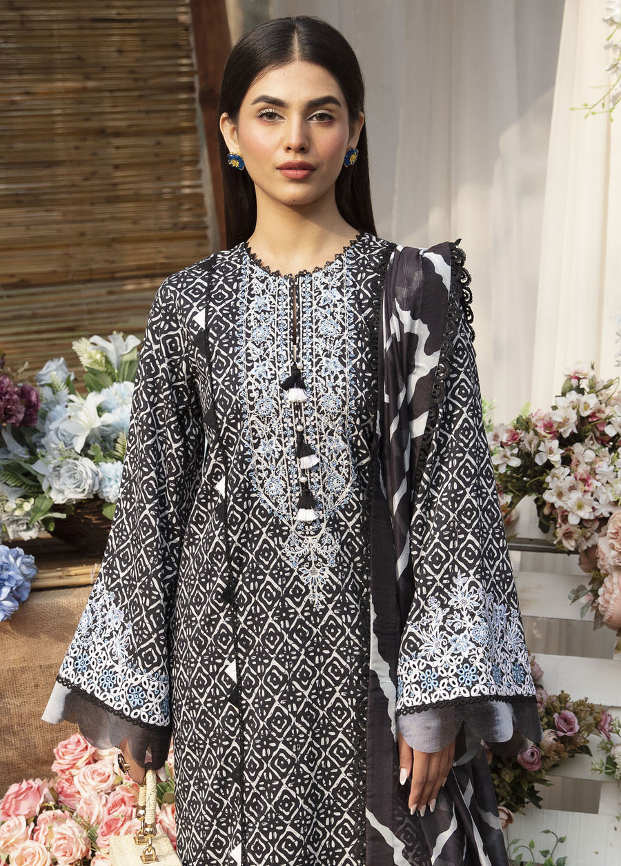 Ayzel Summer Dream Unstitched Lawn 3Pc Suit AZL-V1-08 Batflower
