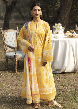 Ayzel Summer Dream Unstitched Lawn 3Pc Suit AZL-V1-10 Daffodil