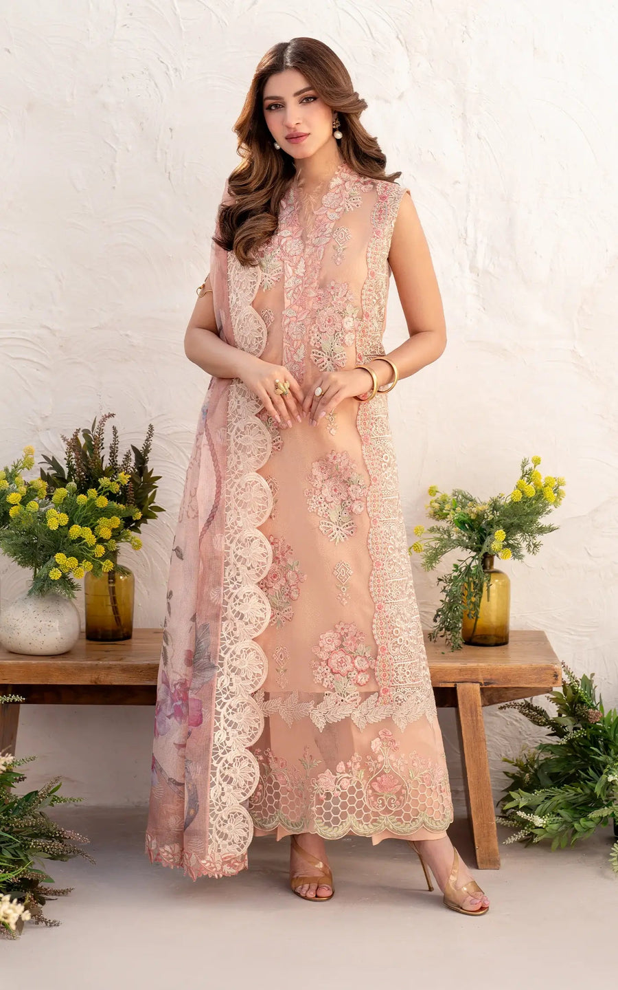 Asifa & Nabeel Azalia Embroidered Lawn Unstitched 3Pc Suit AZL25-01 Peony