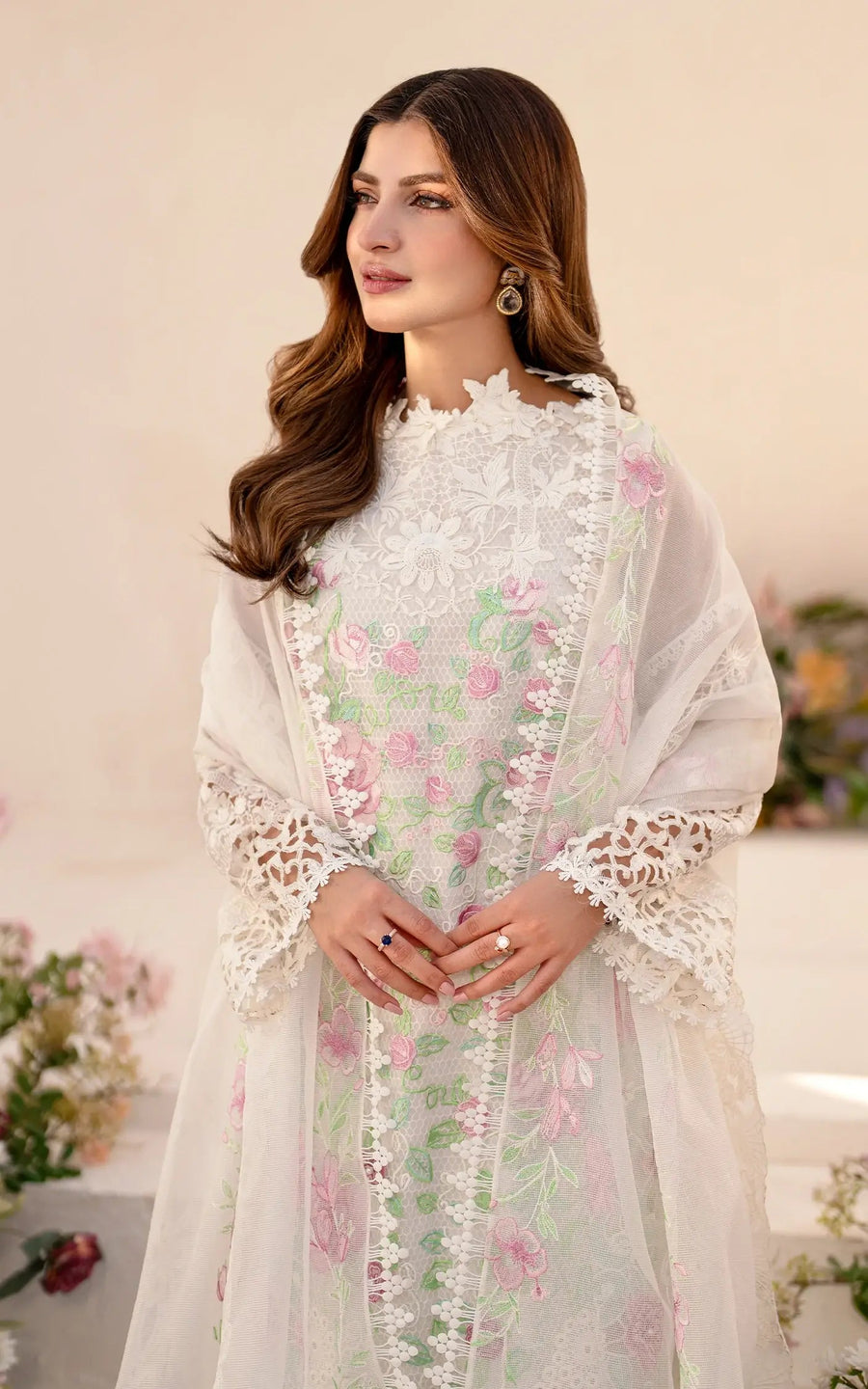 Asifa & Nabeel Azalia Embroidered Lawn Unstitched 3Pc Suit AZL25-03 Dove