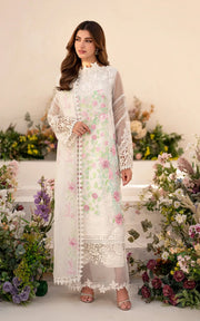 Asifa & Nabeel Azalia Embroidered Lawn Unstitched 3Pc Suit AZL25-03 Dove