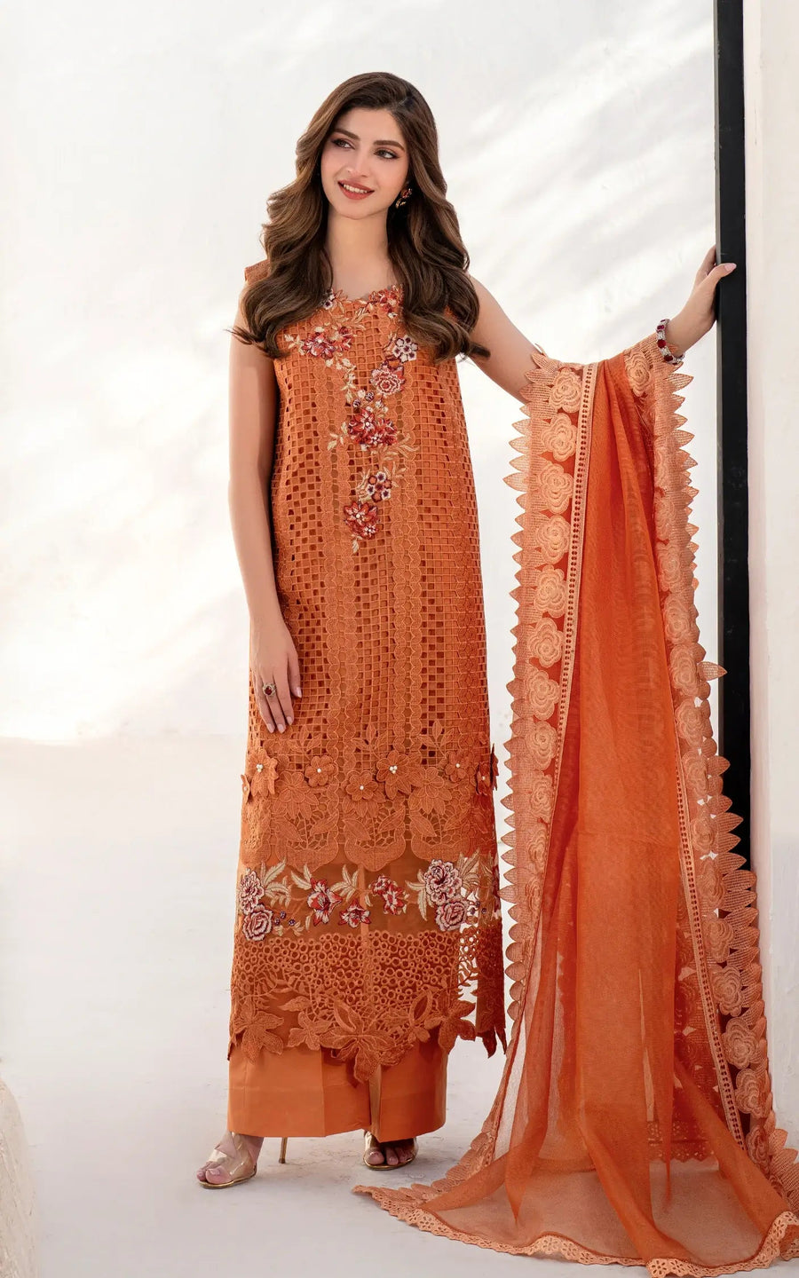 Asifa & Nabeel Azalia Embroidered Lawn Unstitched 3Pc Suit AZL25-07 Day Lily