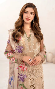 Asifa & Nabeel Azalia Embroidered Lawn Unstitched 3Pc Suit AZL25-09 Carnation