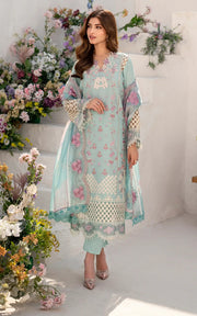 Asifa & Nabeel Azalia Embroidered Lawn Unstitched 3Pc Suit AZL25-10 Bells of Ireland