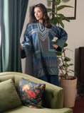 Faiza Faisal Lumiere Printed Khaddar Stitched 2Pc Suit - AZURE