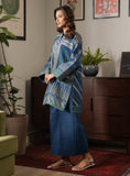 Faiza Faisal Lumiere Printed Khaddar Stitched 2Pc Suit - AZURE