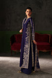 Emaan Adeel Verve Embroidered Raw Silk Unstitched 3Pc Suit - AZURE SAPPHIRE