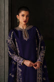 Emaan Adeel Verve Embroidered Raw Silk Unstitched 3Pc Suit - AZURE SAPPHIRE
