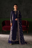 Emaan Adeel Verve Embroidered Raw Silk Unstitched 3Pc Suit - AZURE SAPPHIRE