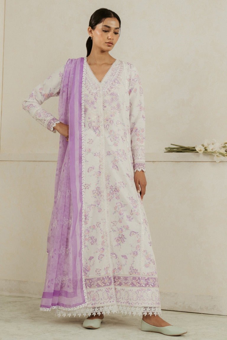 Ayzel Amore Embroidered Unstitched Lawn 3Pc Suit - AZURE