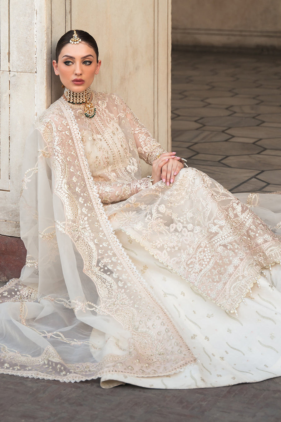 Pehli Nazar by Ayzel Embroidered Organza Unstitched 3Pc Suit D-03 Zubaida
