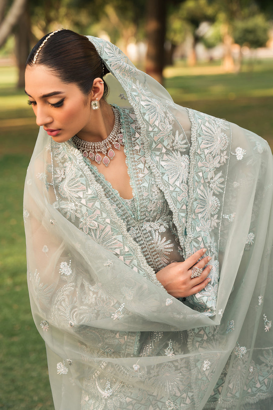 Pehli Nazar by Ayzel Embroidered Organza Unstitched 3Pc Suit D-04 Sultana