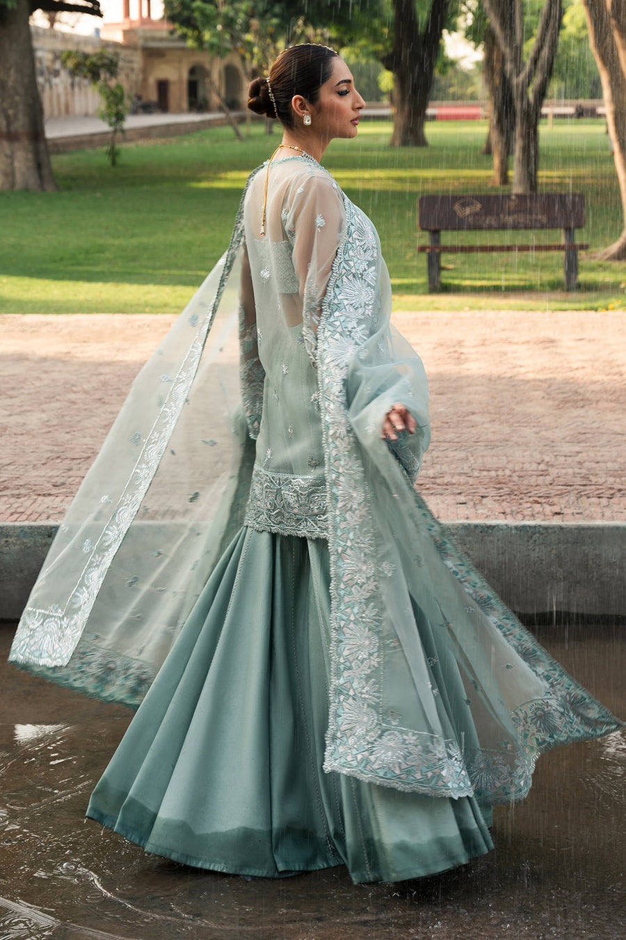 Pehli Nazar by Ayzel Embroidered Organza Unstitched 3Pc Suit D-04 Sultana