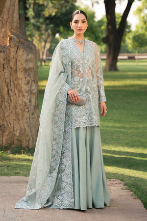 Pehli Nazar by Ayzel Embroidered Organza Unstitched 3Pc Suit D-04 Sultana