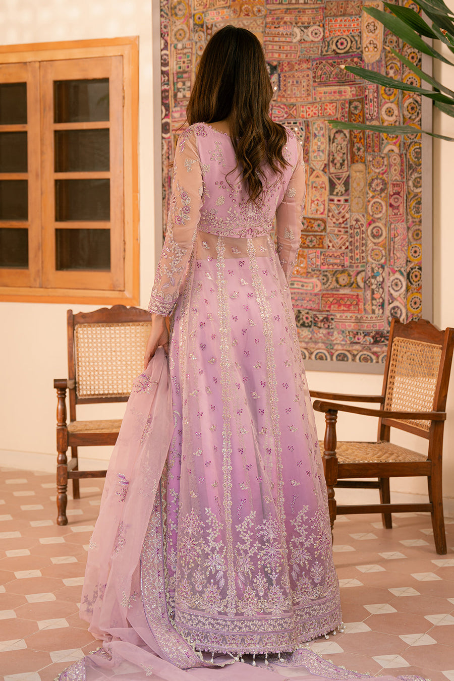 Solene by Ayzel Embroidered Organza Unstitched 3Pc Suit D-07 MARLENE