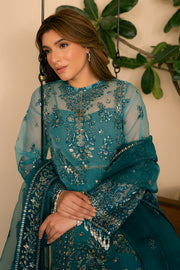 Solene by Ayzel Embroidered Organza Unstitched 3Pc Suit D-10 LILA