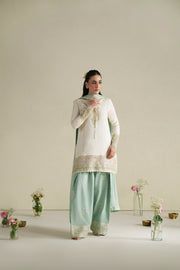 VERA Embroidered Raw Silk Unstitched 3Pc Suit - Aab Ivory