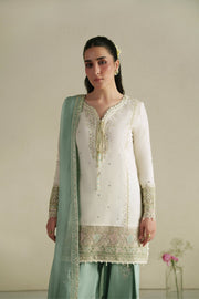 VERA Embroidered Raw Silk Unstitched 3Pc Suit - Aab Ivory