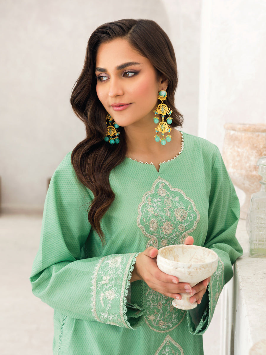 Faiza Faisal Aura Pret Embroidered Dobby Lawn 2Pc Suit - Aada