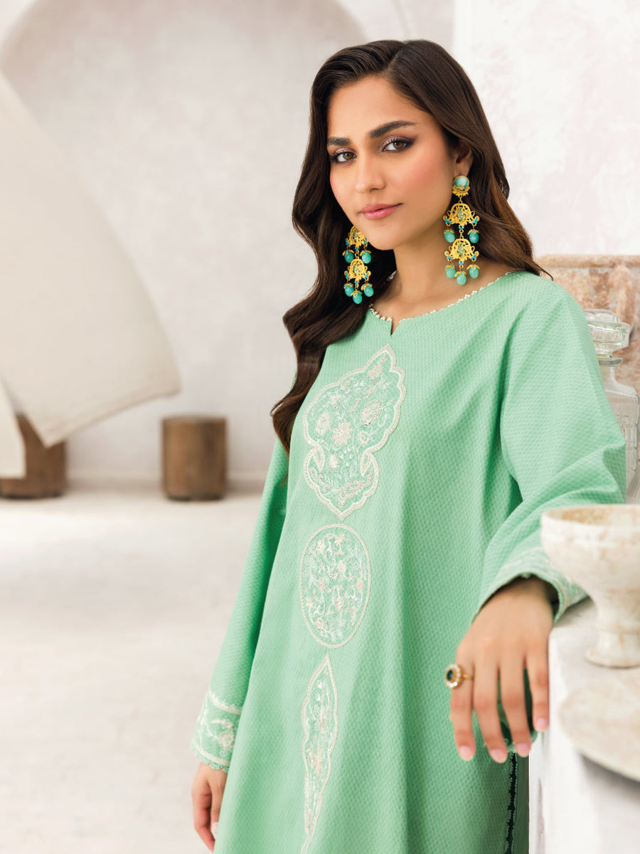Faiza Faisal Aura Pret Embroidered Dobby Lawn 2Pc Suit - Aada