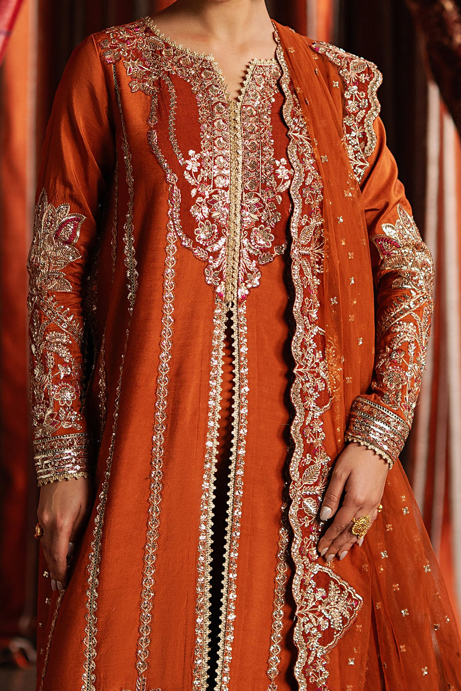 Afrozeh Divani Embroidered Raw Silk Unstitched 3Pc Suit AS-25-04 AAFREEN