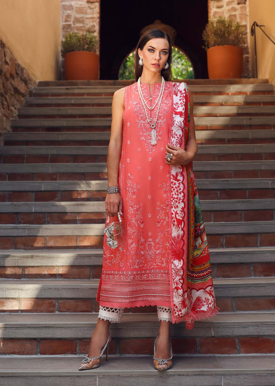 Kanwal Malik Zaina Embroidered Lawn Unstitched 3Pc Suit - AANYA