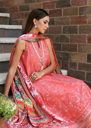 Kanwal Malik Zaina Embroidered Lawn Unstitched 3Pc Suit - AANYA
