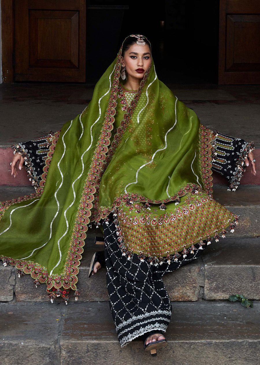 Hussain Rehar Luxury Lawn Unstitched Embroidered 3Pc Suit D-01 Abass