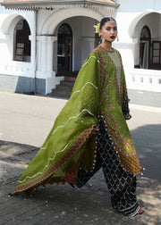 Hussain Rehar Luxury Lawn Unstitched Embroidered 3Pc Suit D-01 Abass