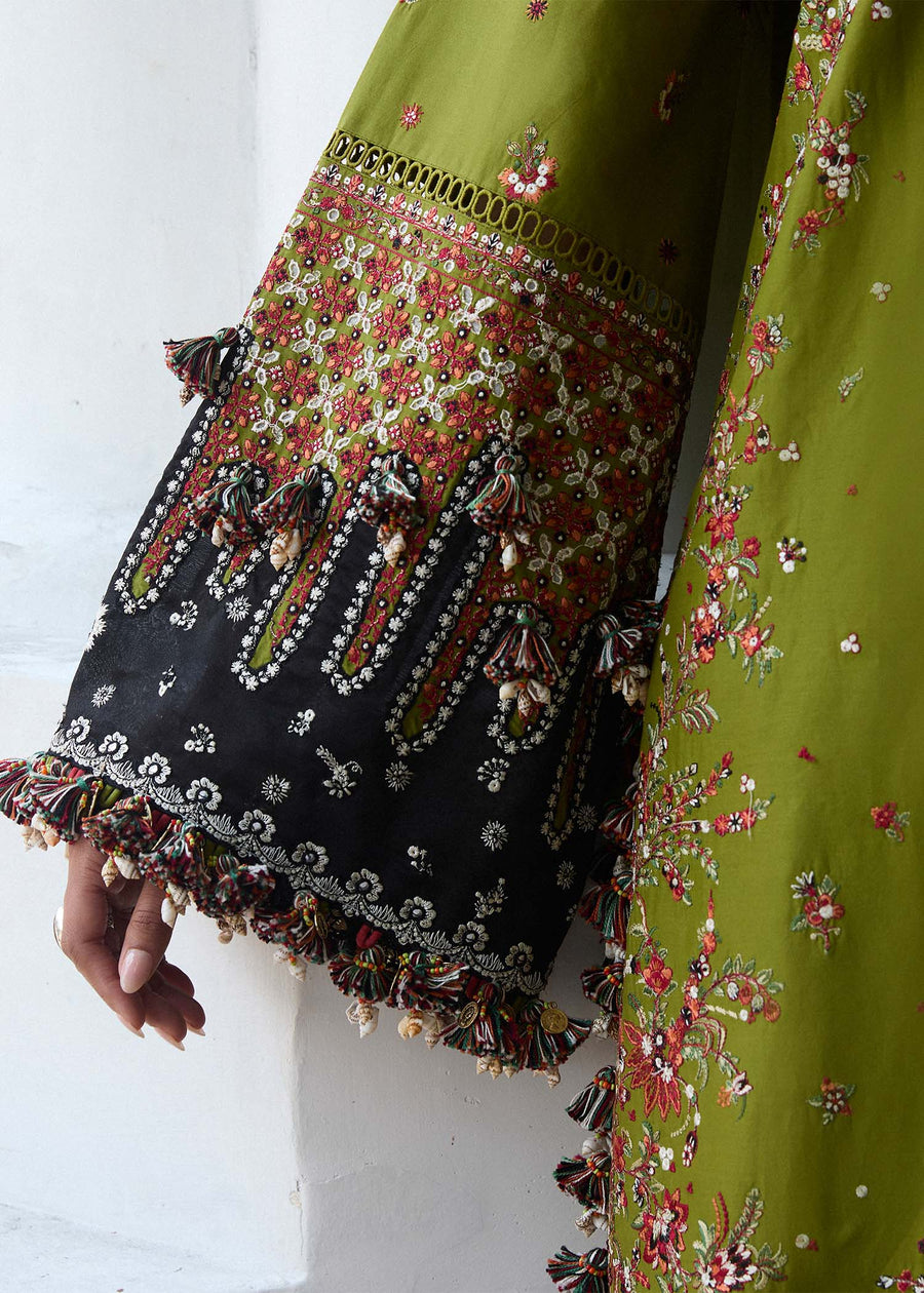 Hussain Rehar Luxury Lawn Unstitched Embroidered 3Pc Suit D-01 Abass