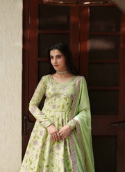 Neeshay Shagun Embroidered Raw Silk Unstitched 3Pc Suit - ABEER