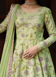 Neeshay Shagun Embroidered Raw Silk Unstitched 3Pc Suit - ABEER