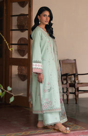 Seran Lamhay Embroidered Lawn Unstitched 3Pc Suit D-08 ABEER