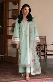 Seran Lamhay Embroidered Lawn Unstitched 3Pc Suit D-08 ABEER