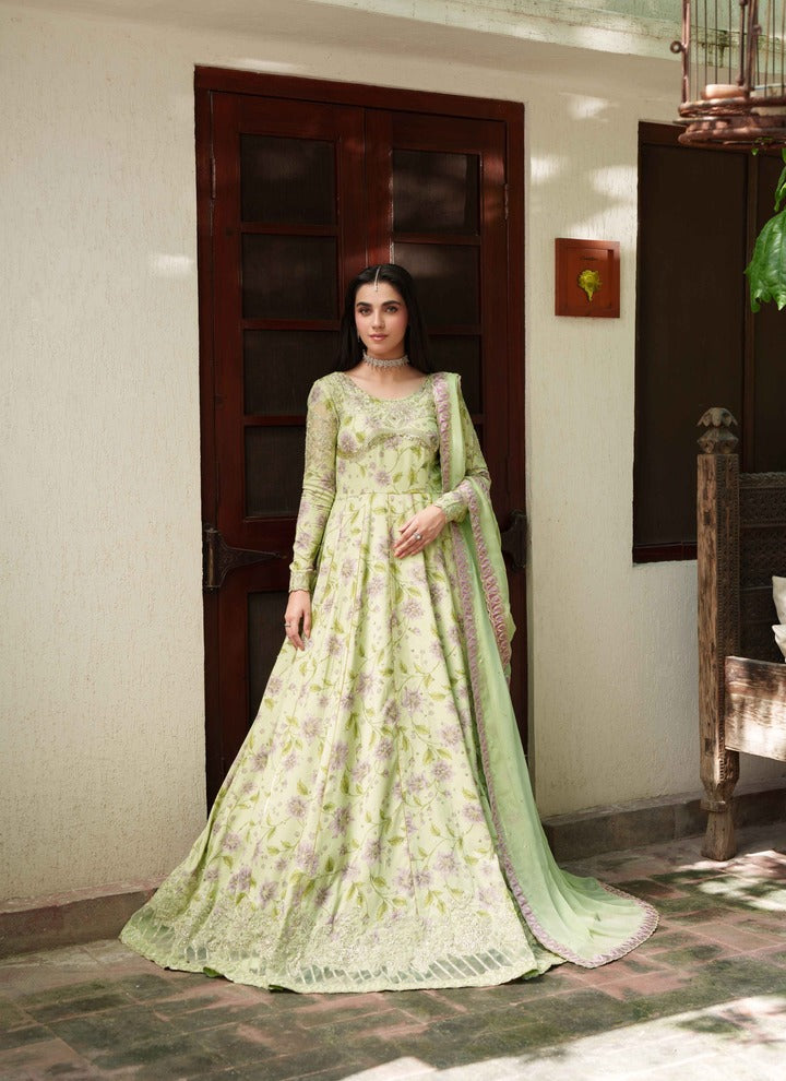Neeshay Shagun Embroidered Raw Silk Unstitched 3Pc Suit - ABEER