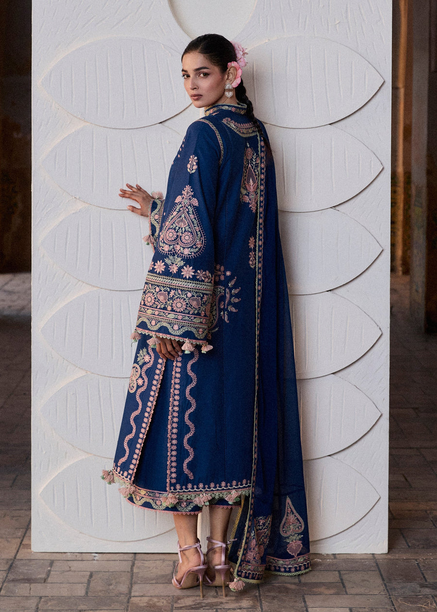 Hussain Rehar ZAN Unstitched Embroidered Lawn 3Pc Suit - Abi