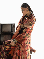 Zainab Chottani Embroidered Marina Twill Unstitched 3Pc Suit D-10 Abibi