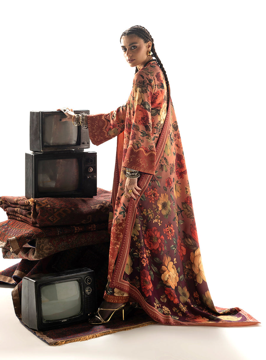Zainab Chottani Embroidered Marina Twill Unstitched 3Pc Suit D-10 Abibi