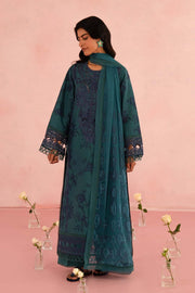 Afrozeh Floral Charm Embroidered Lawn Unstitched 3Pc Suit AL-25-V5-03 Acacia
