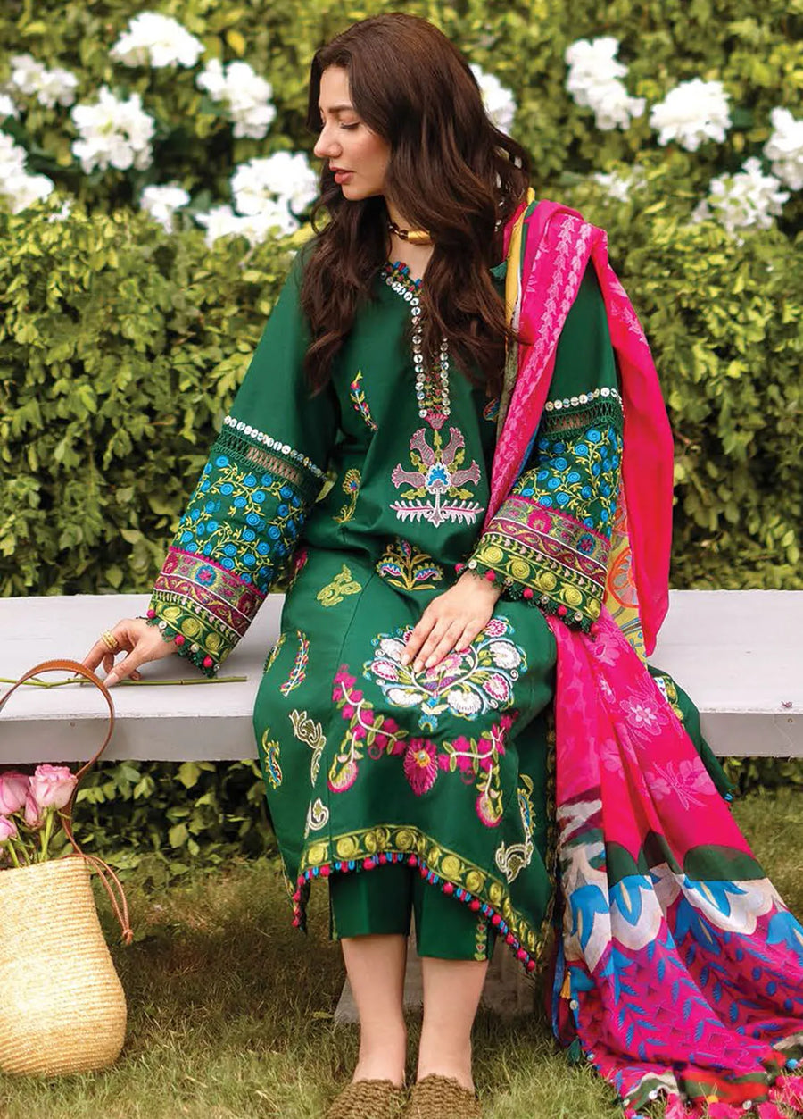 Siraa by Sadaf Fawad Khan Embroidered Lawn Unstitched 3Pc Suit - ADA (A)